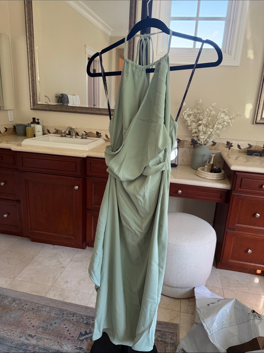 Karen Millen Sage One-Shoulder Draped Dress